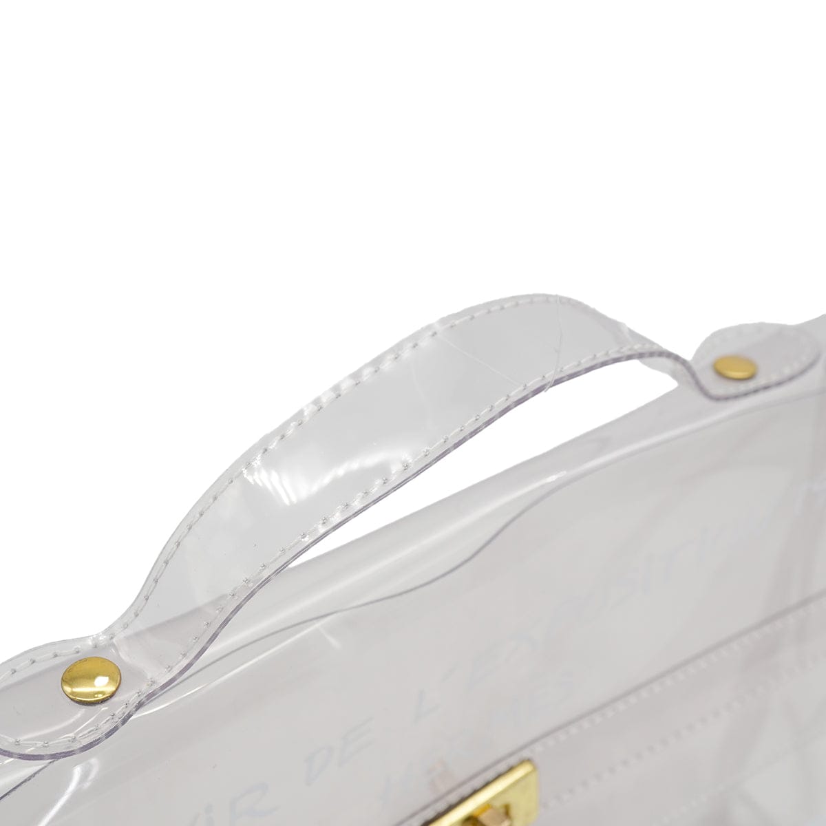 PURPOSE HERMES VINYL KELLY SOUVENIR DE L' EXPOSITION 1997 CLEAR HAND BAG GOLD HARDWARE 90326842