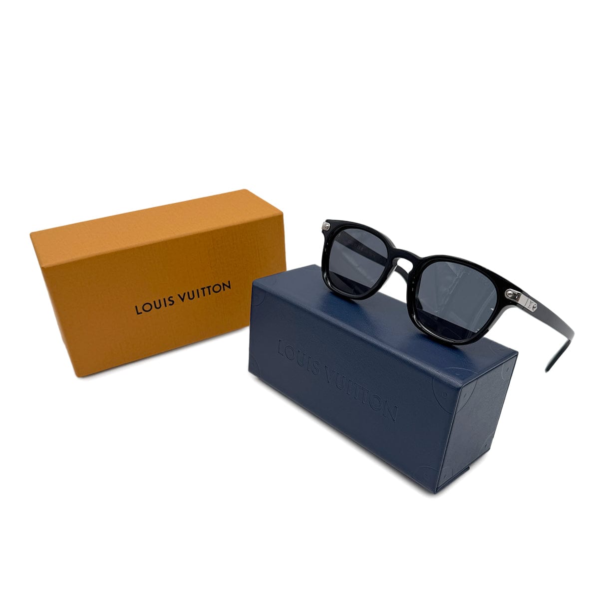 PURPOSE LOUIS VUITTON LV SIGNATURE SQUARE ROUND SUNGLASSES BLACK Z2381U 90298712