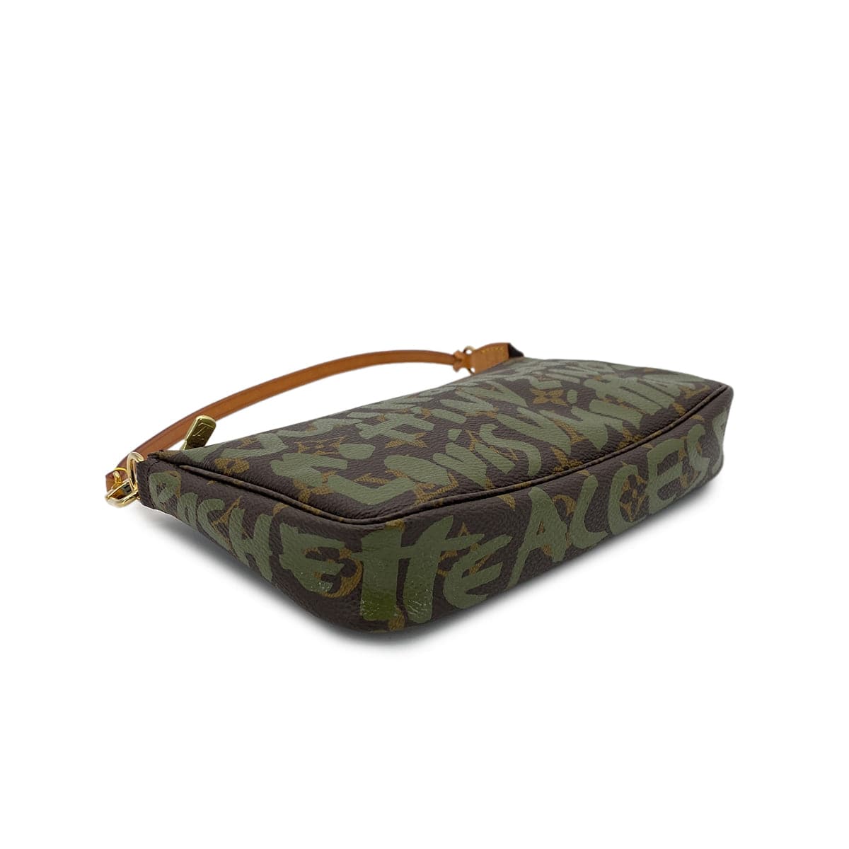 PURPOSE LOUIS VUITTON MONOGRAM GRAFFITI POCHETTE ACCESSOIRES HAND BAG BROWN GREEN M92191 90299295