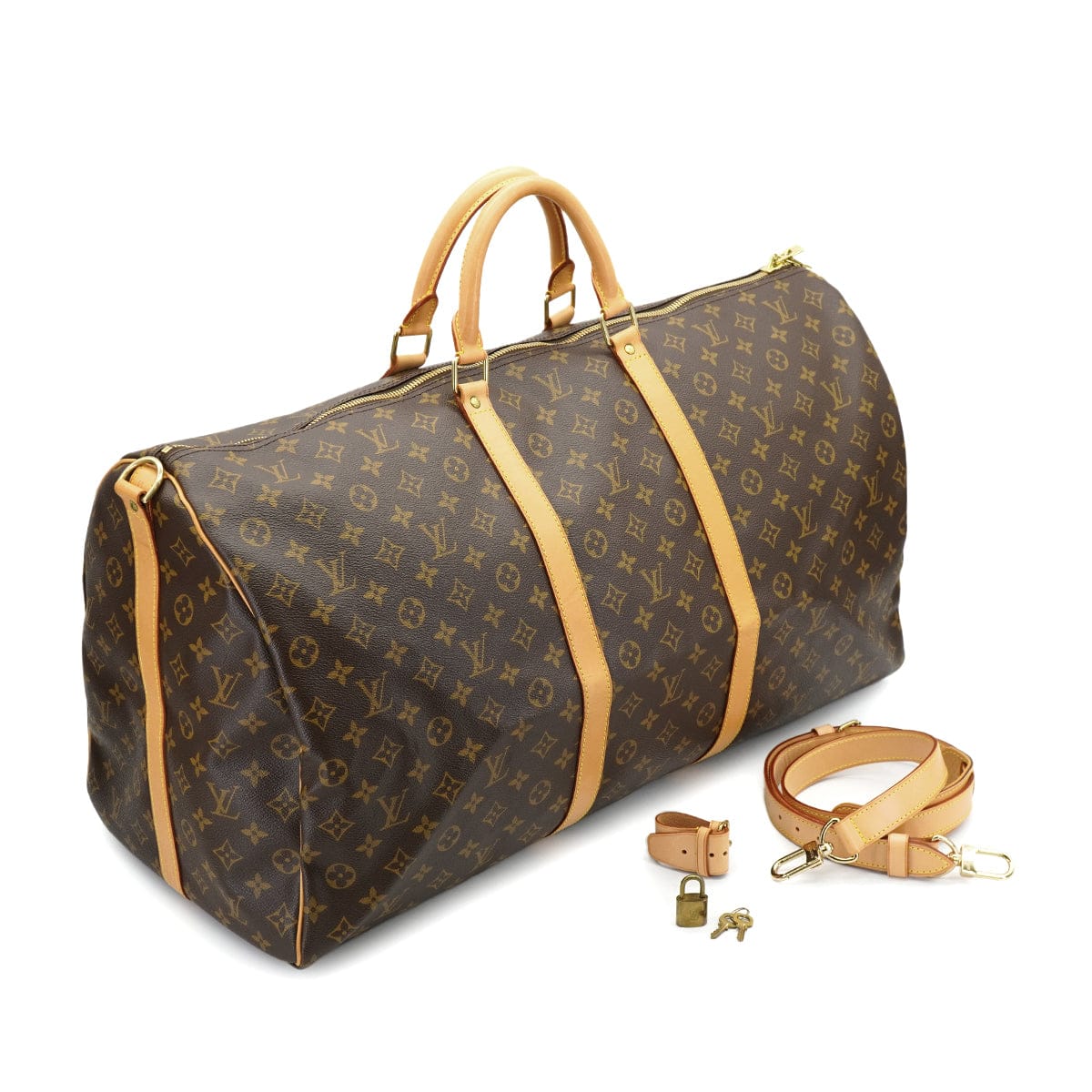 PURPOSE LOUIS VUITTON MONOGRAM KEEPALL BANDOULIERE 60 LUGGAGE BROWN M41412 90326761