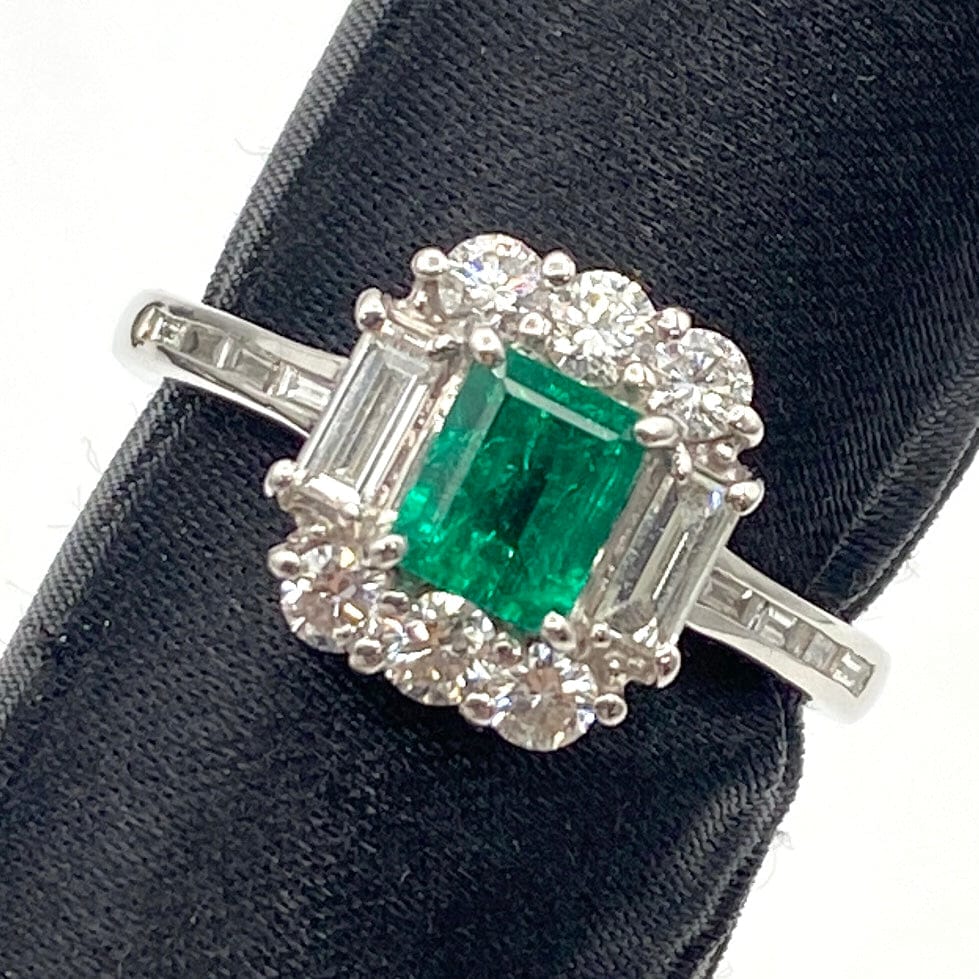 PURPOSE PT900 Emerald Ring EM 0.59 DA 0.68 5.5g US7.25 26-22166-0