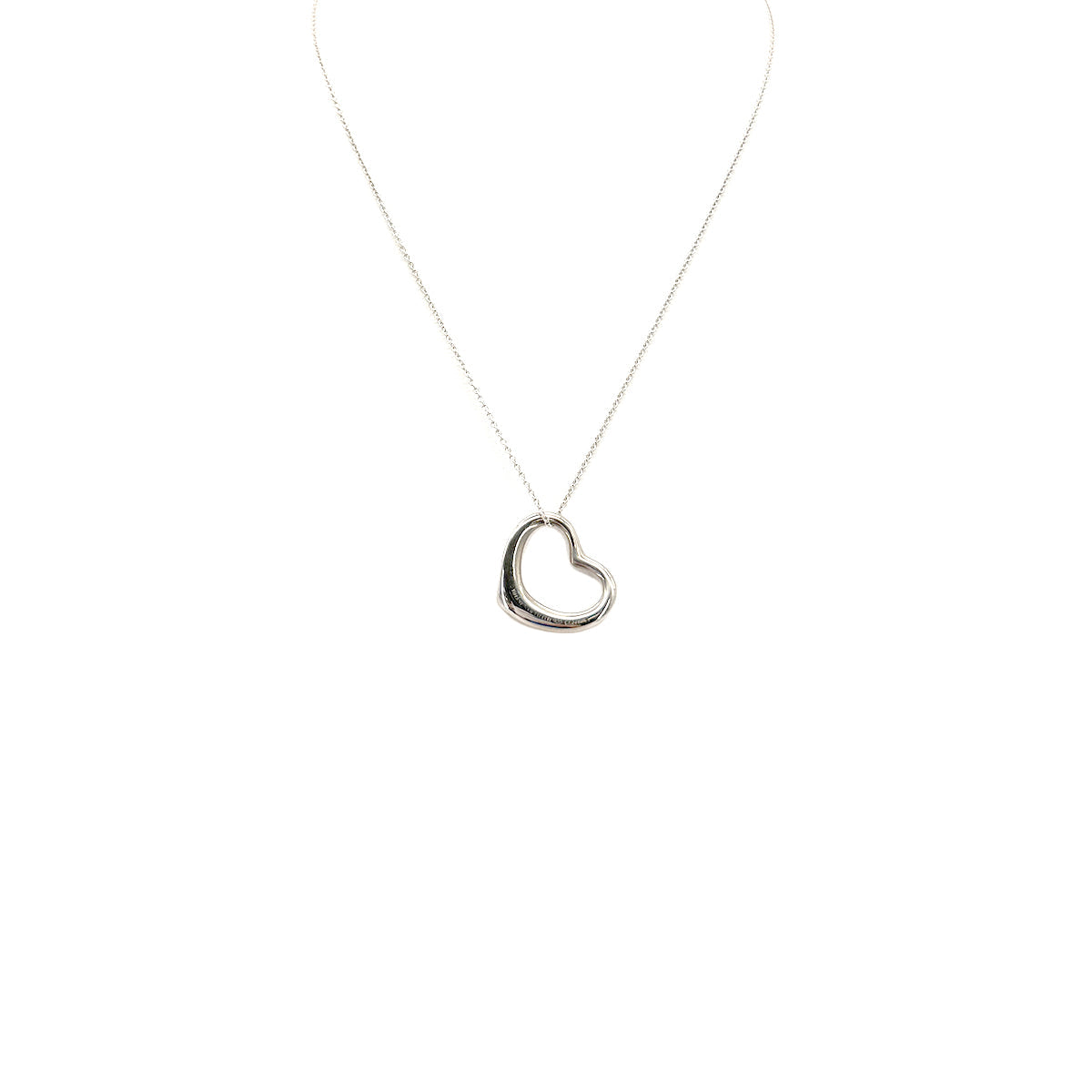 PURPOSE TIFFANY&Co. NECKLACE OPEN HEART 22MM SILVER925 ACCESSORY 90294154