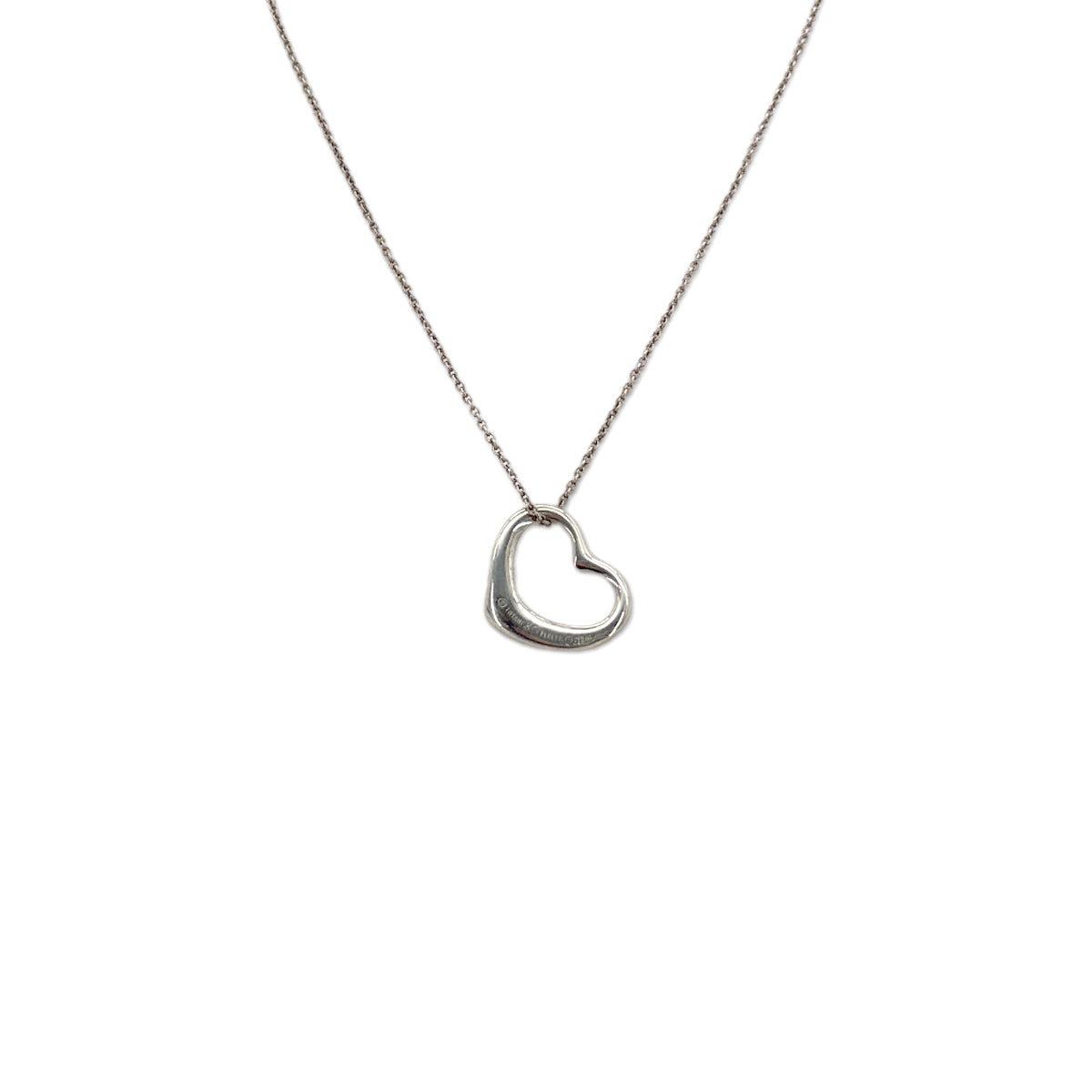 PURPOSE TIFFANY&Co. NECKLACE OPEN HEART 22MM SILVER925 ACCESSORY 90295130
