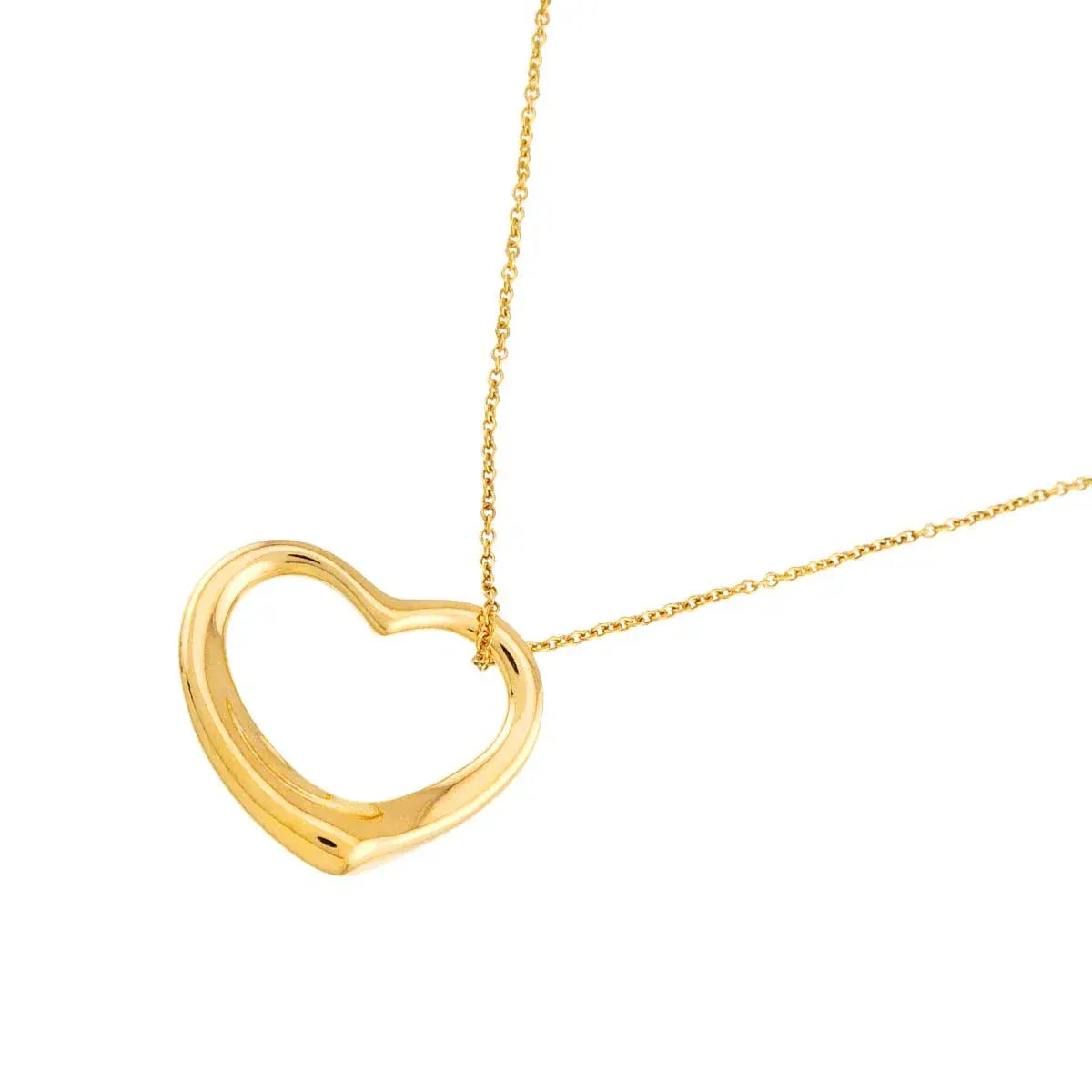 PURPOSE TIFFANY Co. Open Heart Necklace 18K Yellow Gold 750 90314692