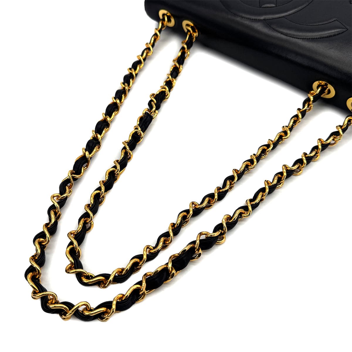 PURPOSE VINTAGE CHANEL BIG COCO MATELASSE CHAIN SHOULDER BAG BLACK LAMB SKIN GOLD HARDWARE 90317852