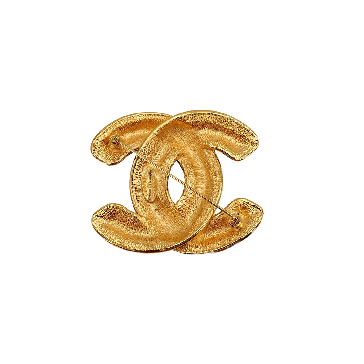 PURPOSE VINTAGE CHANEL BROOCH MATELASSE COCOMARK GOLD ACCESSORY 90321143
