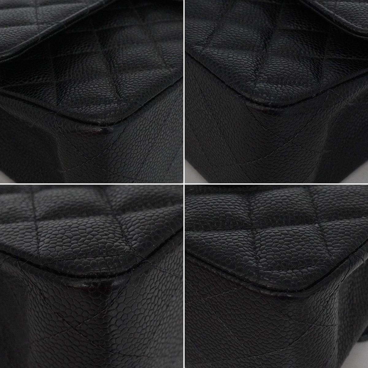 PURPOSE VINTAGE CHANEL CLASSIC FLAP MEDIUM CHAIN SHOULDER BAG BLACK CAVIAR SKIN GOLD HARDWARE 90341880