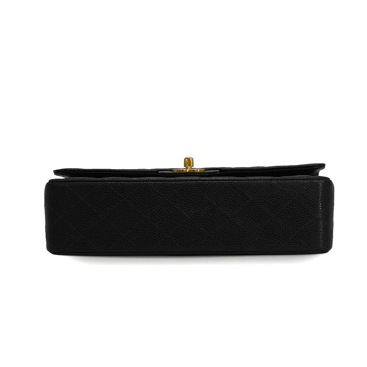 PURPOSE VINTAGE CHANEL CLASSIC FLAP MEDIUM CHAIN SHOULDER BAG BLACK CAVIAR SKIN GOLD HARDWARE 90341880
