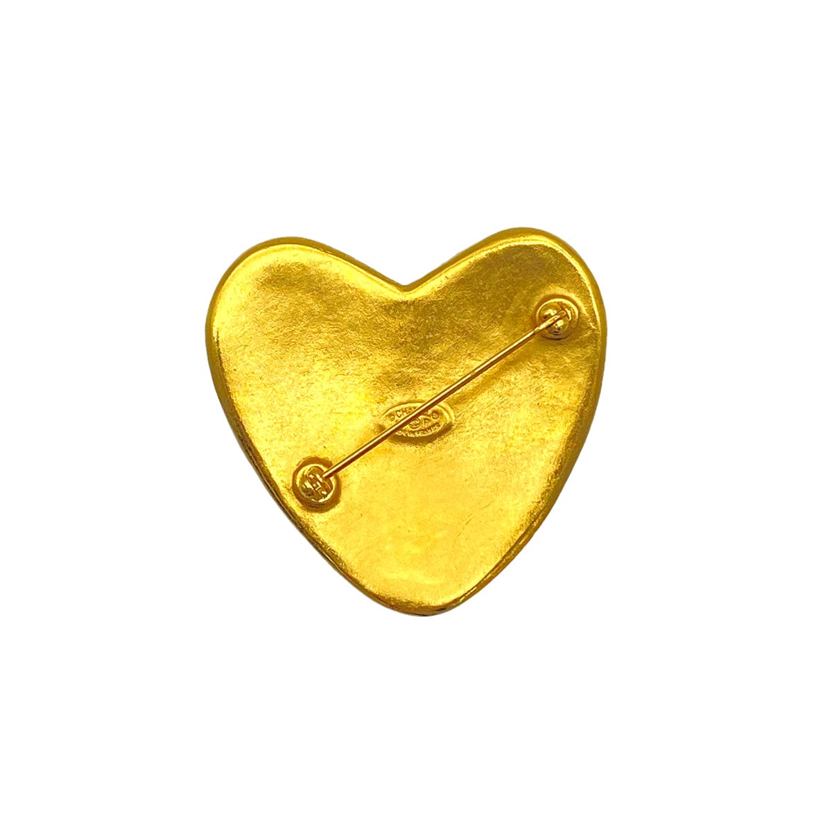 PURPOSE VINTAGE CHANEL COCOMARK BROOCH HEART GOLD ACCESSORY 95P 90325355