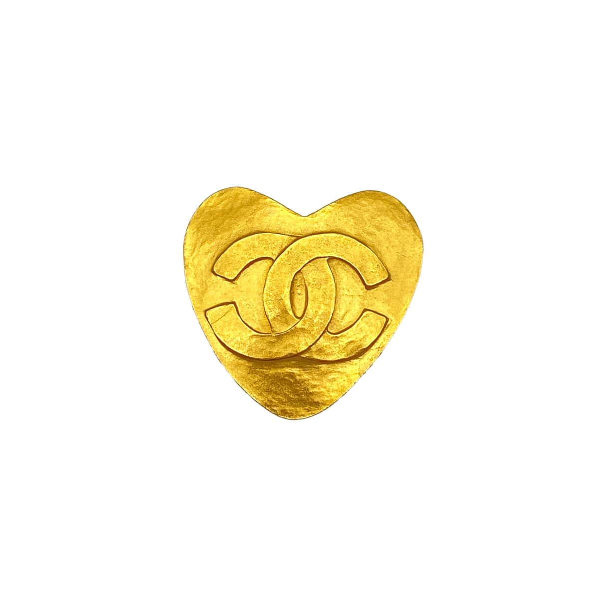 PURPOSE VINTAGE CHANEL COCOMARK BROOCH HEART GOLD ACCESSORY 95P 90325355