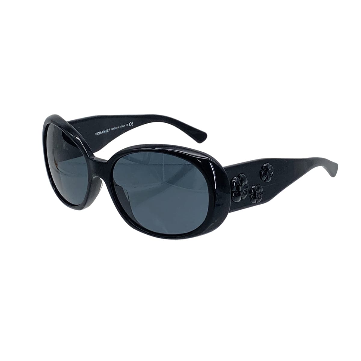 PURPOSE VINTAGE CHANEL COCOMARK CAMELLIA SUNGLASSES BLACK EYEWEAR 90324630