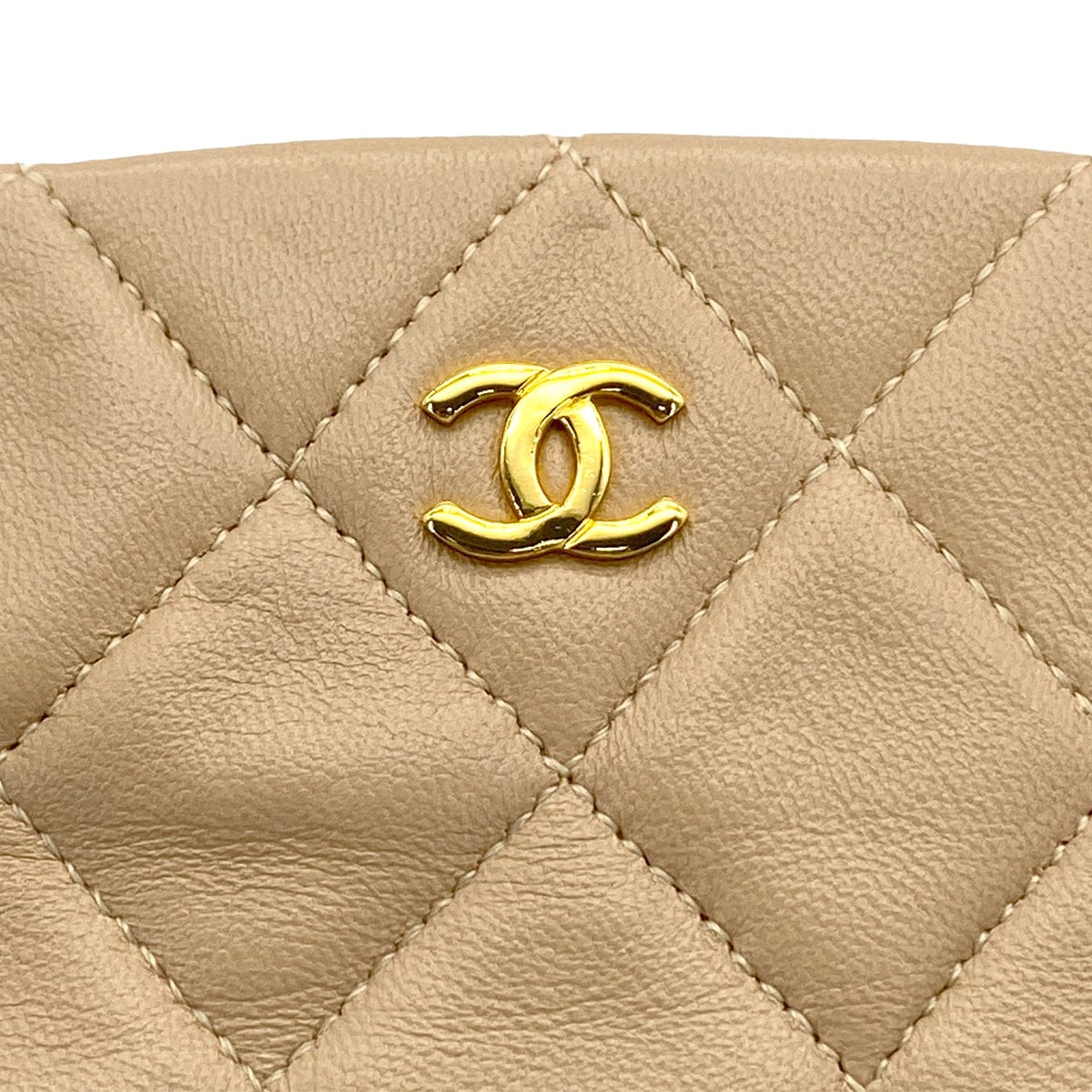 PURPOSE VINTAGE CHANEL COCOMARK MATELASSE CHAIN SHOULDER BAG BEIGE LAMB SKIN GOLD HARDWARE 90326209