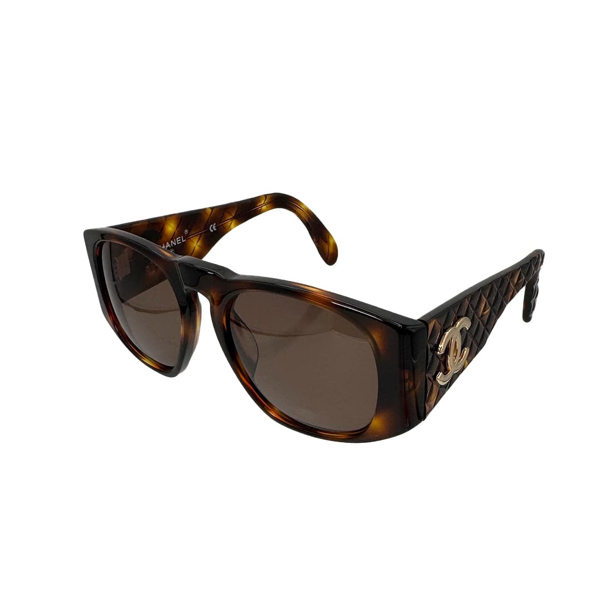 PURPOSE VINTAGE CHANEL COCOMARK MATELASSE SUNGLASSES TORTOISESHELL BROWN EYEWEAR 90322532