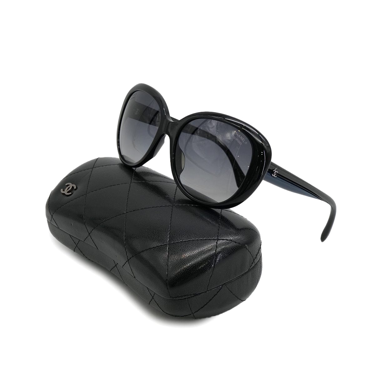 PURPOSE VINTAGE CHANEL COCOMARK SUNGLASSES BLACK BLUE EYEWEAR 90324113