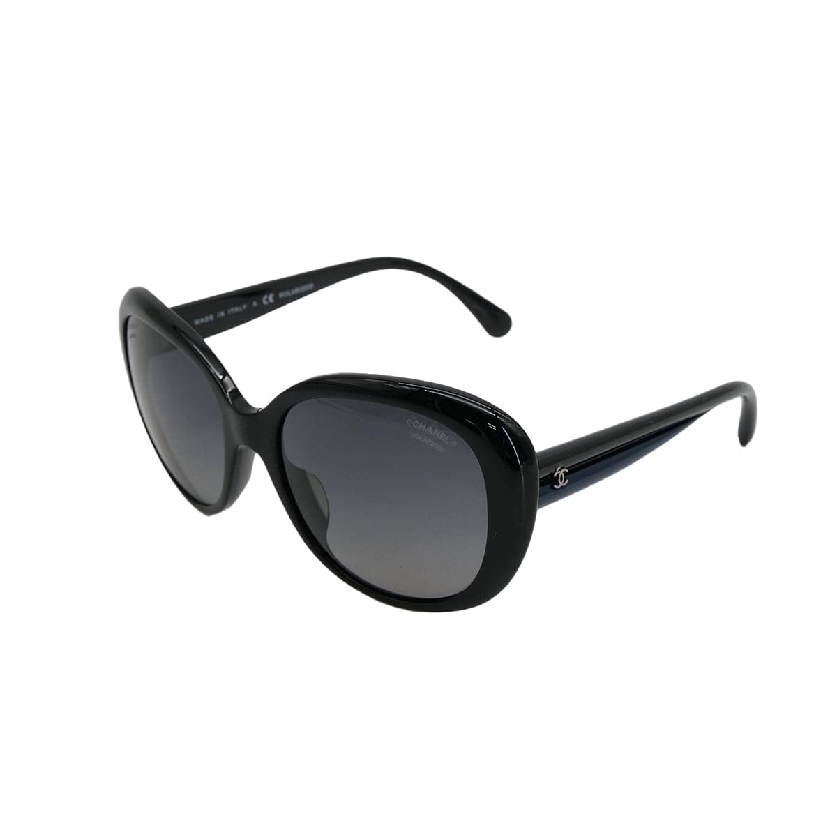 PURPOSE VINTAGE CHANEL COCOMARK SUNGLASSES BLACK BLUE EYEWEAR 90324113