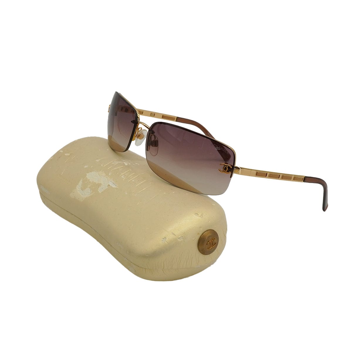 PURPOSE VINTAGE CHANEL COCOMARK SUNGLASSES BROWN EYEWEAR 90327865