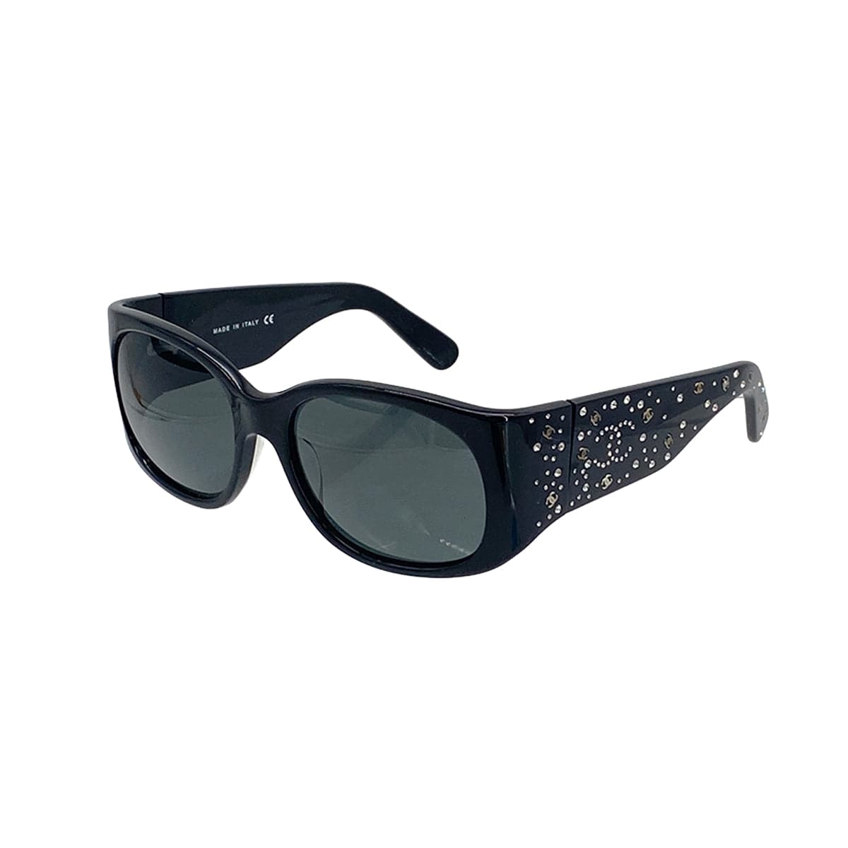 PURPOSE VINTAGE CHANEL COCOMARK SUNGLASSES RHINESTONE BLACK EYEWEAR 90328027