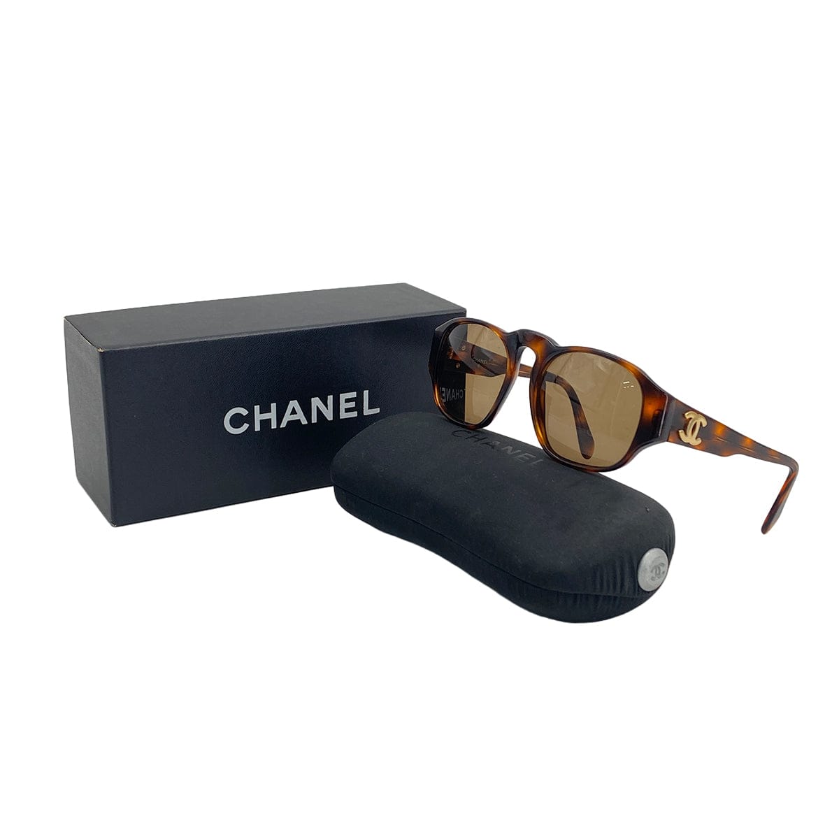 PURPOSE VINTAGE CHANEL COCOMARK SUNGLASSES TORTOISESHELL BROWN EYEWEAR 90324640