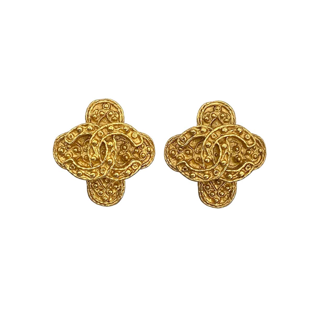 PURPOSE VINTAGE CHANEL EARRINGS COCOMARK CLOVER MOTIF ACCESSORY 94A 90321178