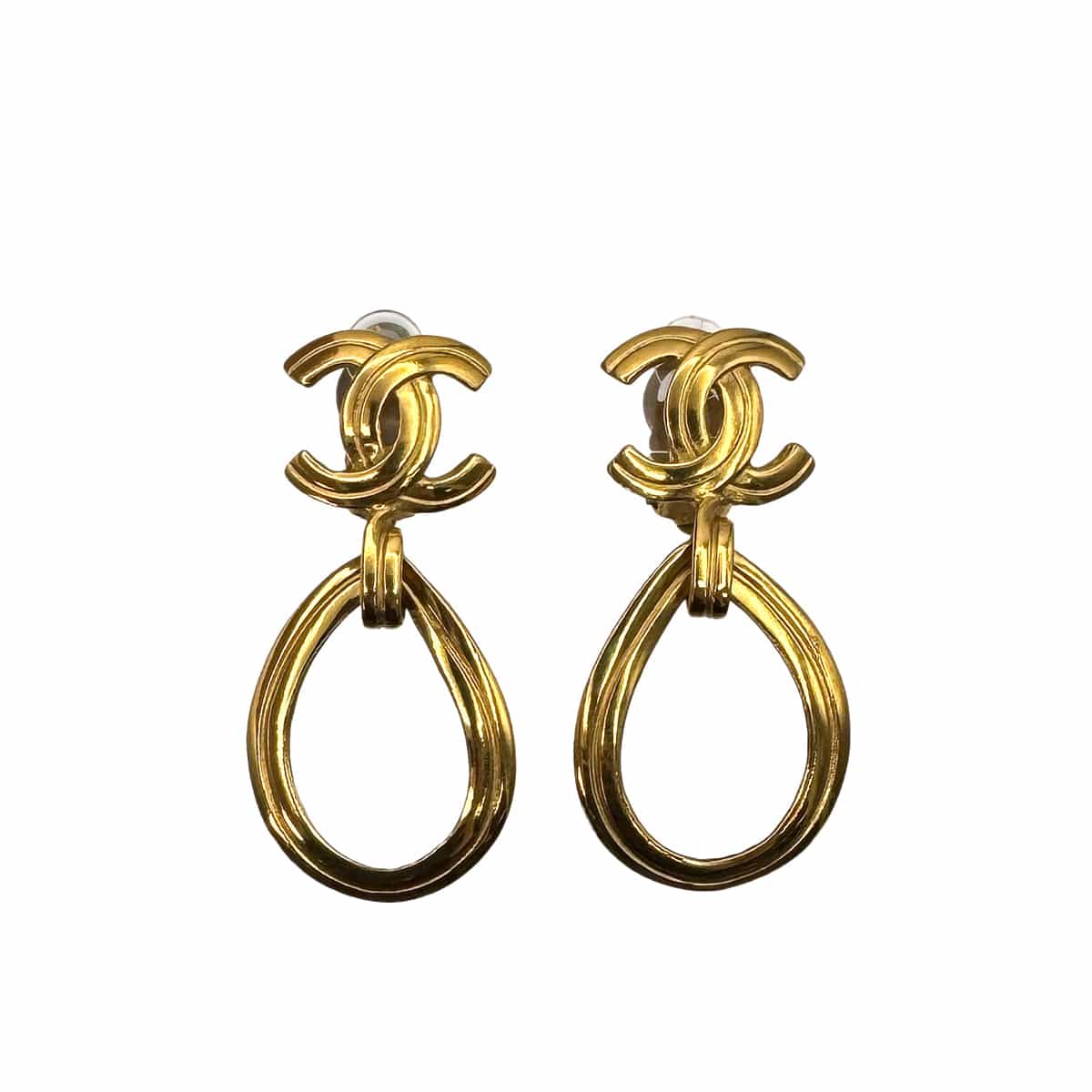 PURPOSE VINTAGE CHANEL EARRINGS COCOMARK SWING GOLD ACCESSORY 96P 90323114