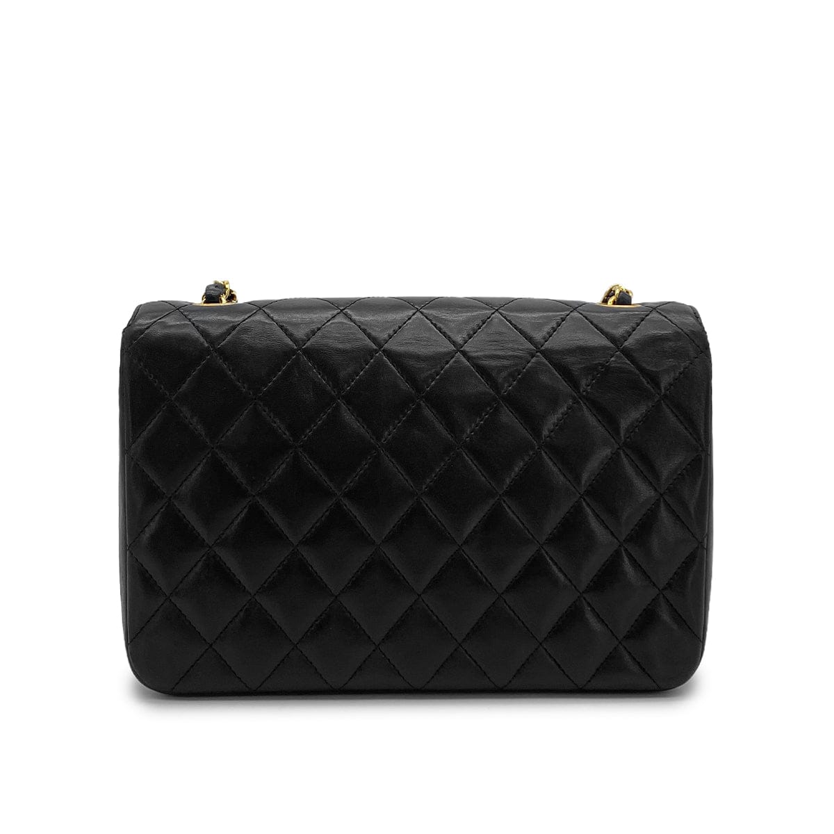 PURPOSE VINTAGE CHANEL HALF MOON CHAIN SHOULDER BAG BLACK LAMB SKIN GOLD HARDWARE 90317923