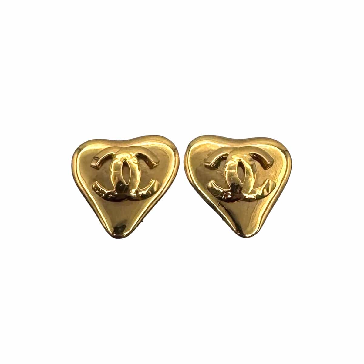PURPOSE VINTAGE CHANEL HEART EARRINGS COCOMARK GOLD ACCESSORY 93P 90323107