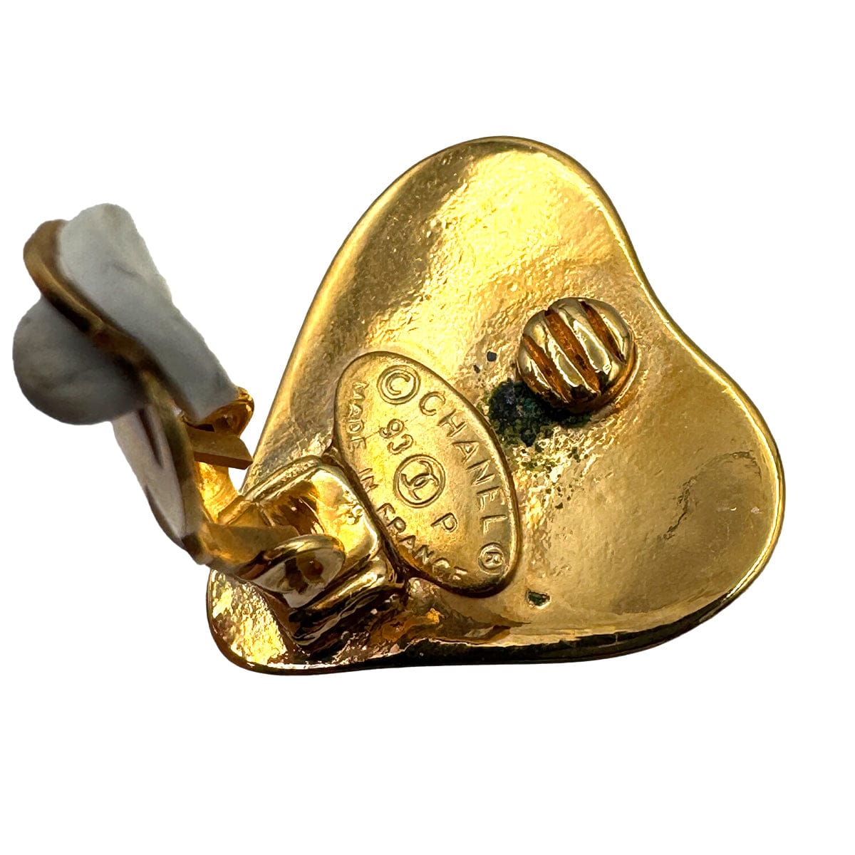 PURPOSE VINTAGE CHANEL HEART EARRINGS COCOMARK GOLD ACCESSORY 93P 90323107