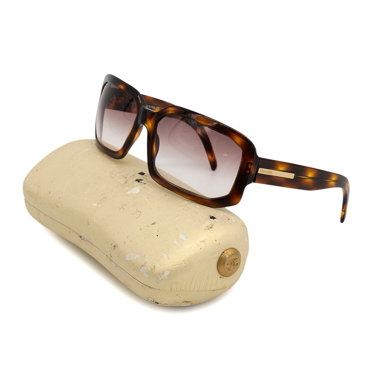 PURPOSE VINTAGE CHANEL LOGO SUNGLASSES TORTOISESHELL BROWN EYEWEAR 90324126