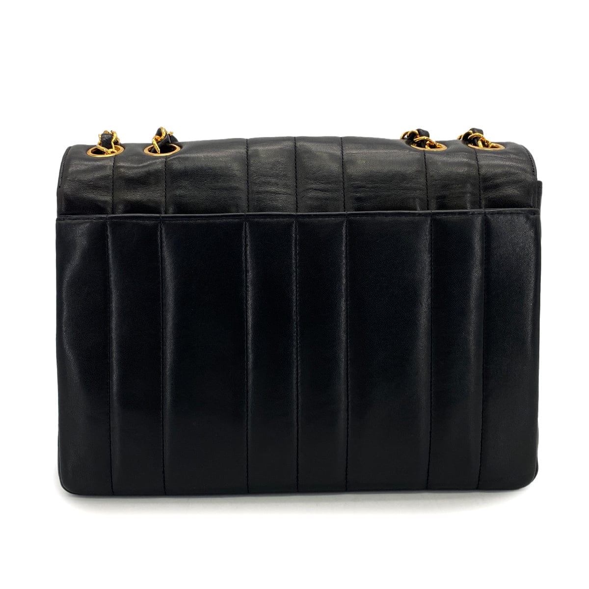 PURPOSE VINTAGE CHANEL MADEMOISELLE CHAIN SHOULDER BAG BLACK LAMB SKIN GOLD HARDWARE 90327062