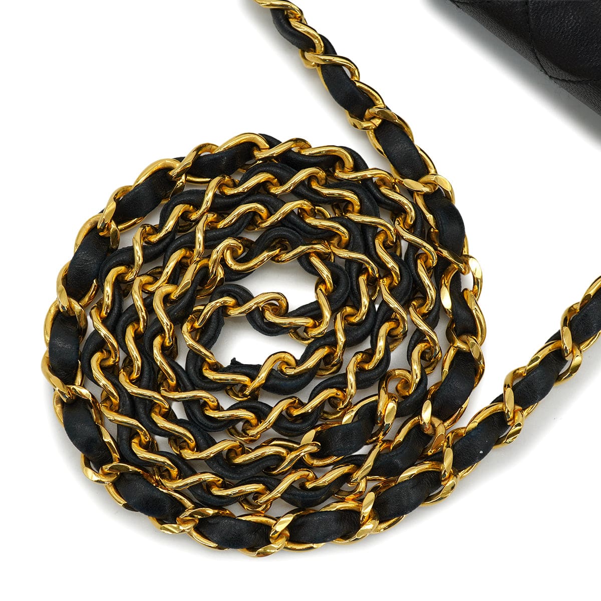 PURPOSE VINTAGE CHANEL MATELASSE CHAIN SHOULDER BAG BLACK LAMB SKIN GOLD HARDWARE 90326851