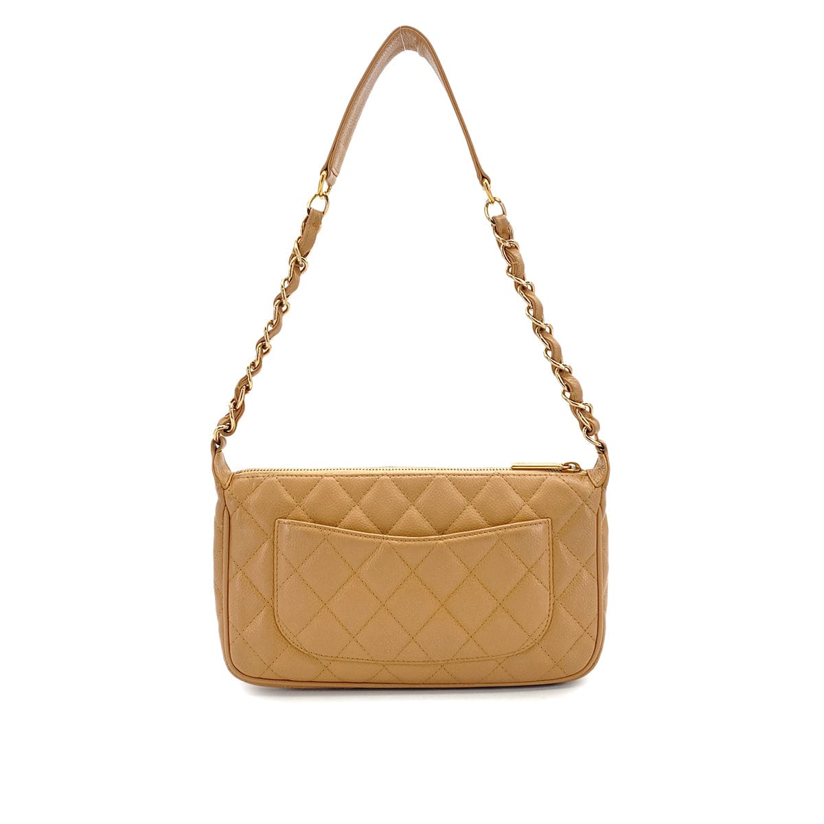 PURPOSE VINTAGE CHANEL MATELLASSE CHAIN SHOULDER BAG BEIGE CAVIAR SKIN GOLD HARDWARE 90327046