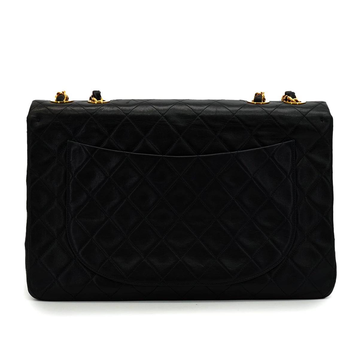 PURPOSE VINTAGE CHANEL MAXI MATELASSE 34 CHAIN SHOULDER BAG BLACK LAMB SKIN GOLD HARDWARE 90347766