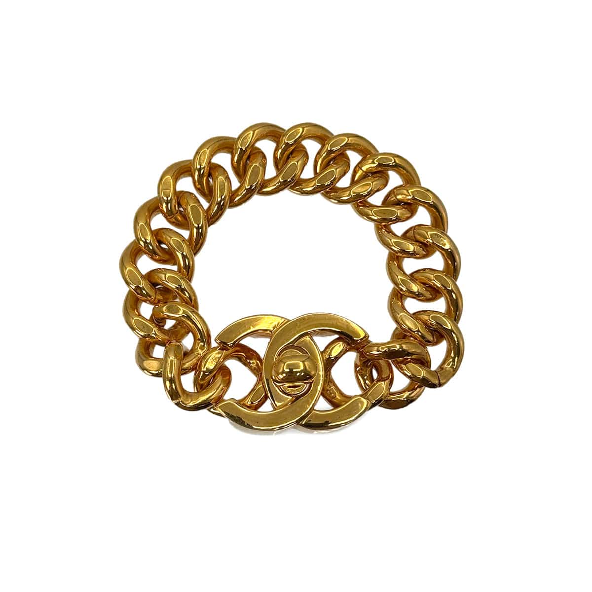 PURPOSE VINTAGE CHANEL TURN LOCK BRACELET COCOMARK GOLD ACCESSORY 96P 90322539