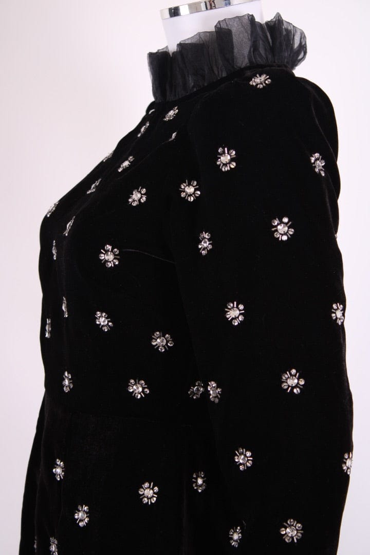 Queens of Archive Queens of Archive L/S Sequin Star Velvet Mini Dress Black/ Gold S