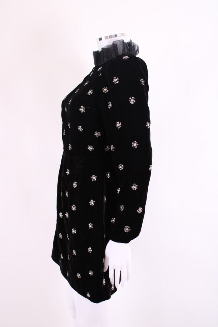 Queens of Archive Queens of Archive L/S Sequin Star Velvet Mini Dress Black/ Gold S