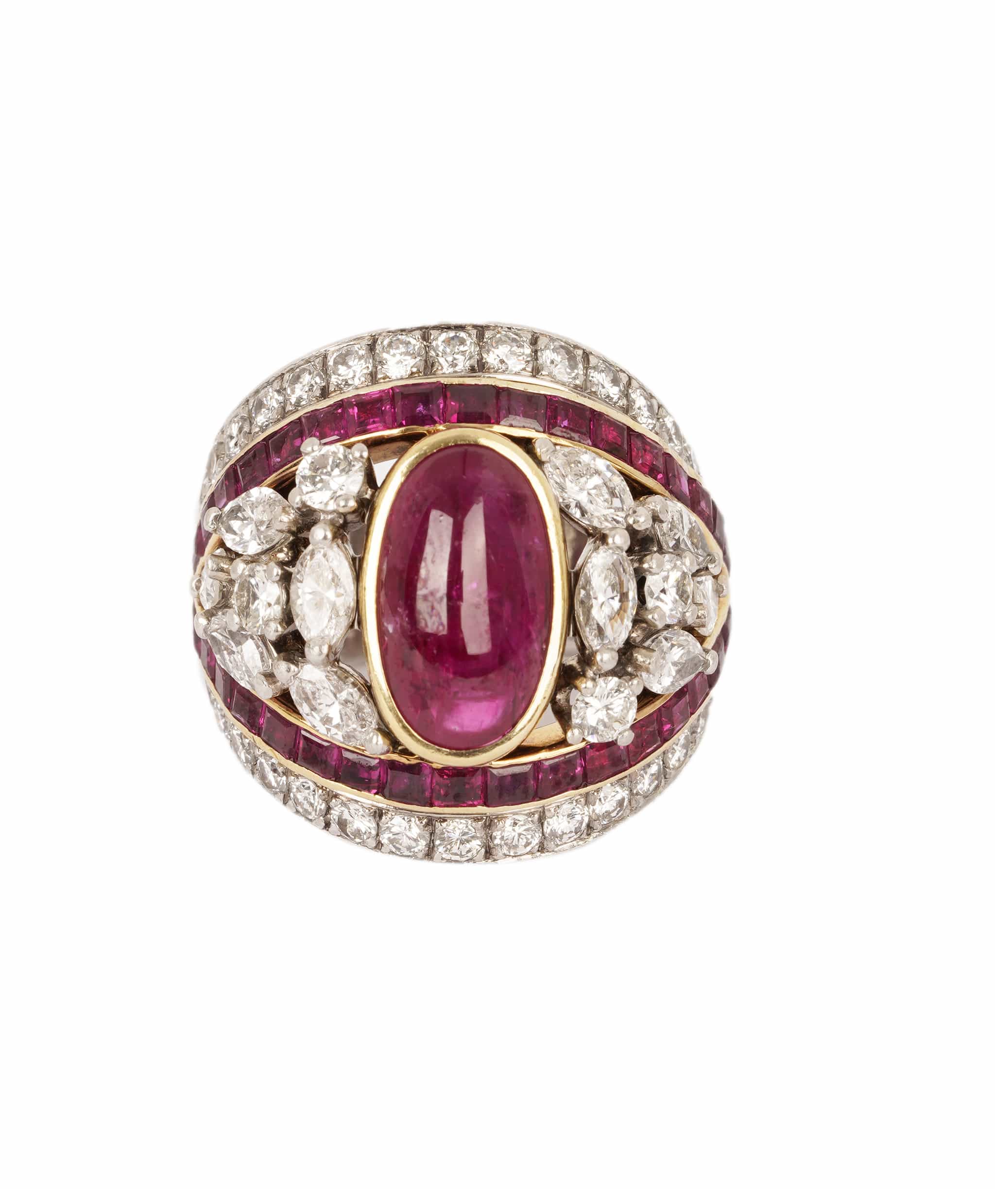 RESTIVO RESTIVO Burma Ruby and Diamond Bombe Ring WA90326