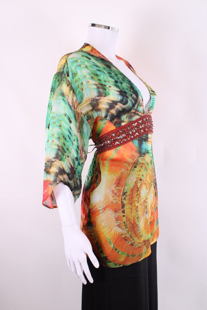 Roberto Cavalli Roberto Cavalli Blouse Green/ Orange 10