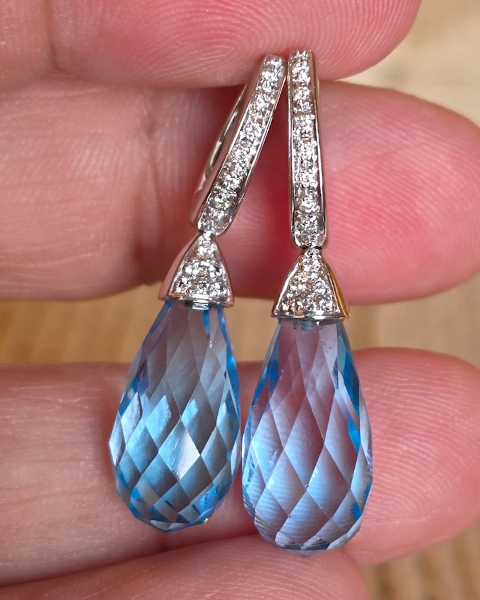 Rockstoc x LP 18k WG Blue Topaz Earrings 9.5 g RLPR163