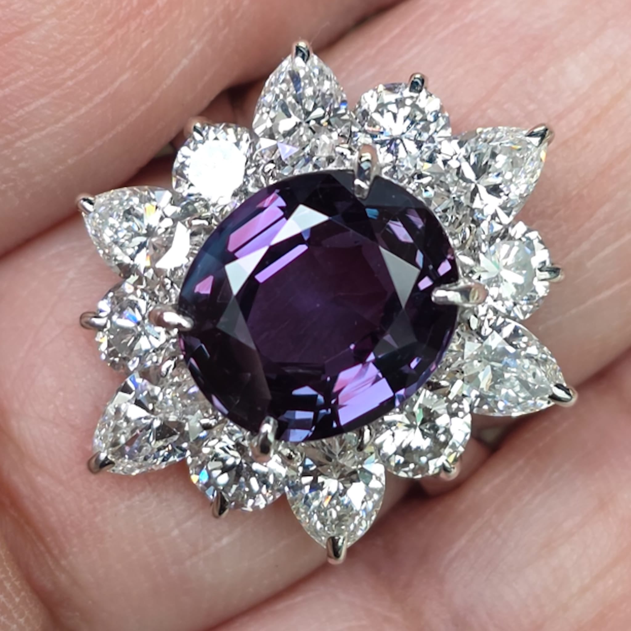 Rockstoc x LP Pt900 Brazil Alexandrite Ring A 5.030 D 3.840 Sz 7 15.1 g GIA RSXLPS29