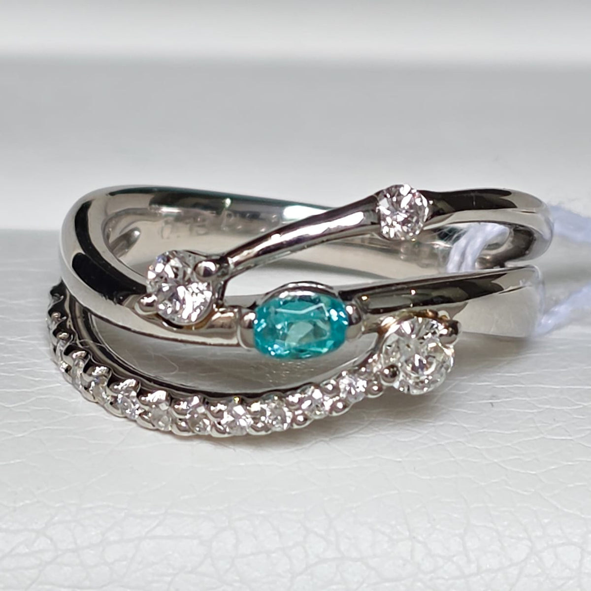 Rockstoc x LP Pt900 Brazil Paraiba Tourmaline Ring T 0.13 D 0.36 Sz 5.75 7.0g RLPR44