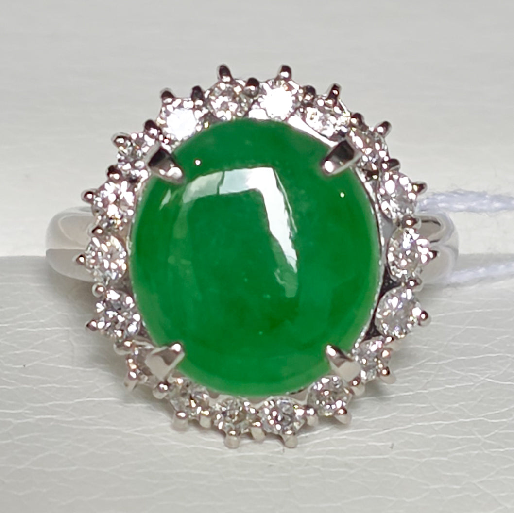 Rockstoc x LP Pt900 Jadeite Ring J 4.97 D 0.70 Sz 5.25 10.7g RLPR28