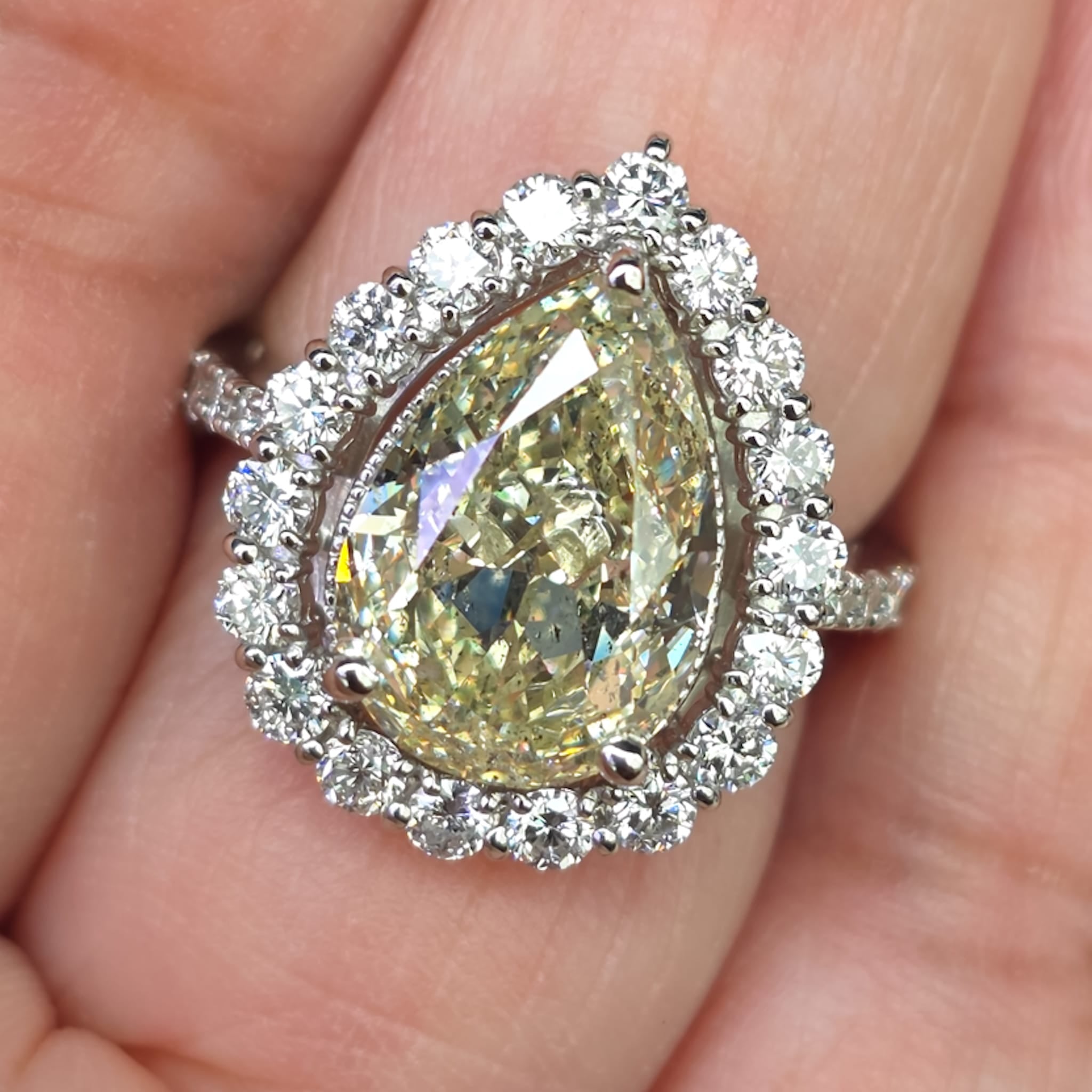 Rockstoc x LP Pt950 Diamond Ring D 5.013 / 1.080 Sz 6 8.180 g SI2 Fancy Yellow C RSXLPS14