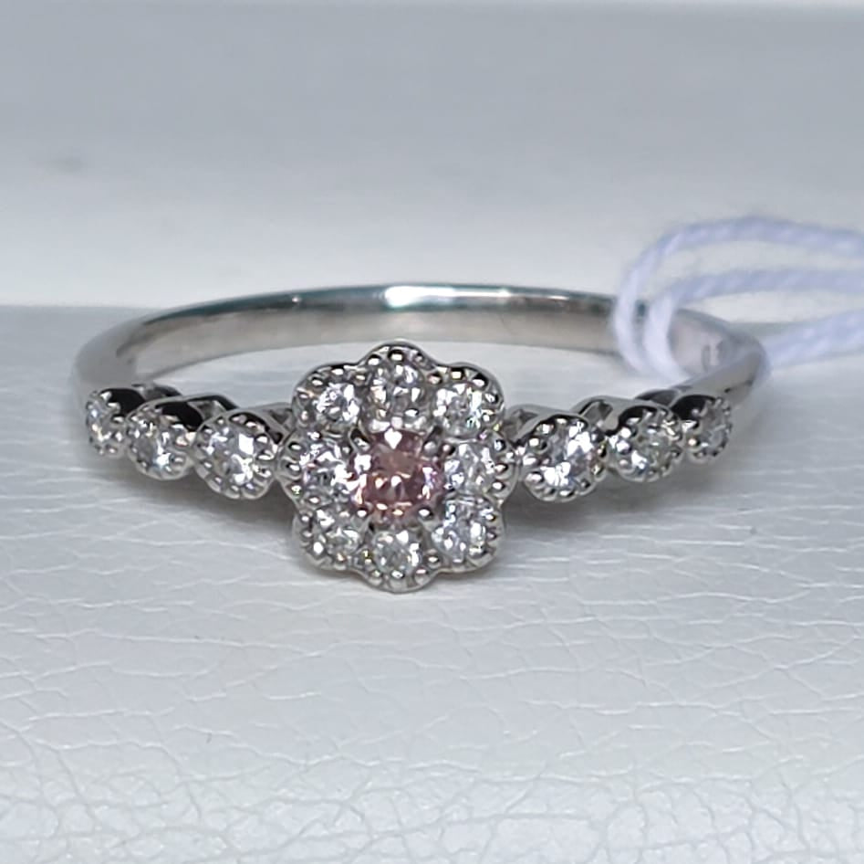 Rockstoc x LP Pt950 Fancy Intense Pink Diamond Ring D 0.066/0.20 Sz 5.75 3.0g FIP-SI2 RLPR43