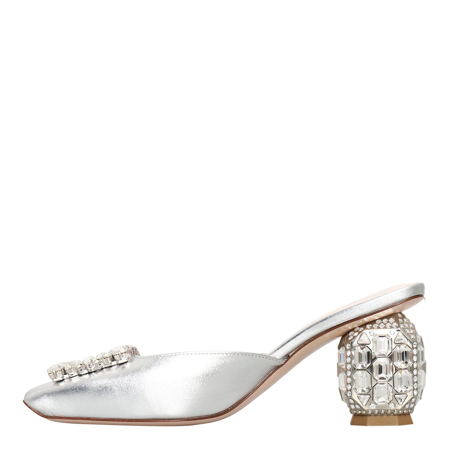 Roger Vivier Roger Vivier Rhinestone Buckle Square-Toe Mules