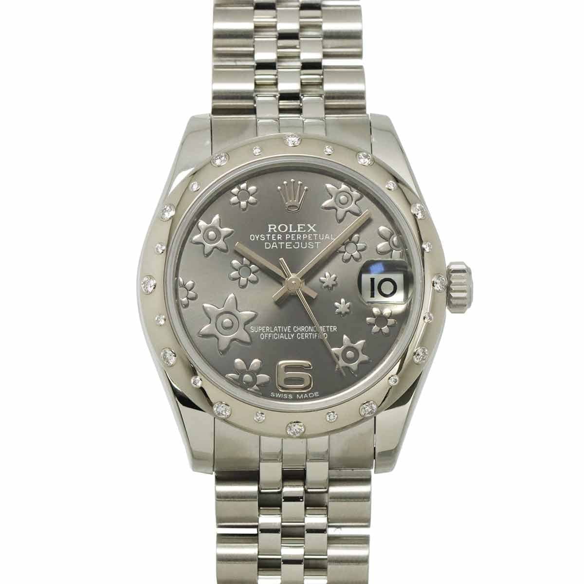 ROLEX ROLEX Datejust 178344 750WG Serial Random 24P Diamond Gray Dial Boys 90302598