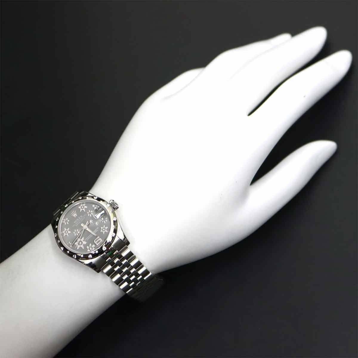 ROLEX ROLEX Datejust 178344 750WG Serial Random 24P Diamond Gray Dial Boys 90302598