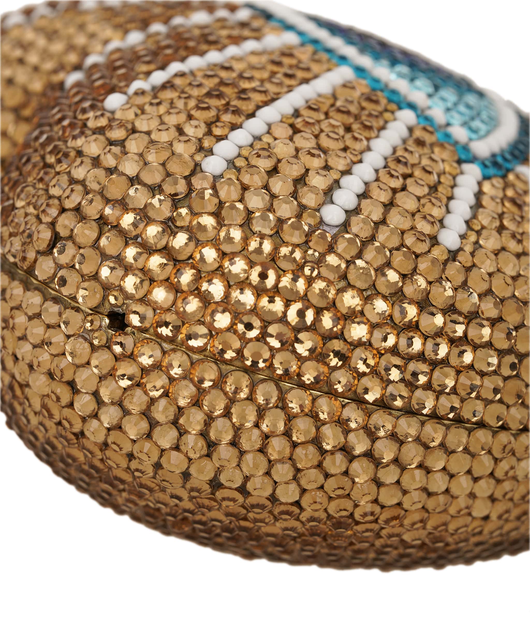 Ruya Customisable RÜYA Heart Shape bag with a gold crystal finish and evil eye motif design AKC0731