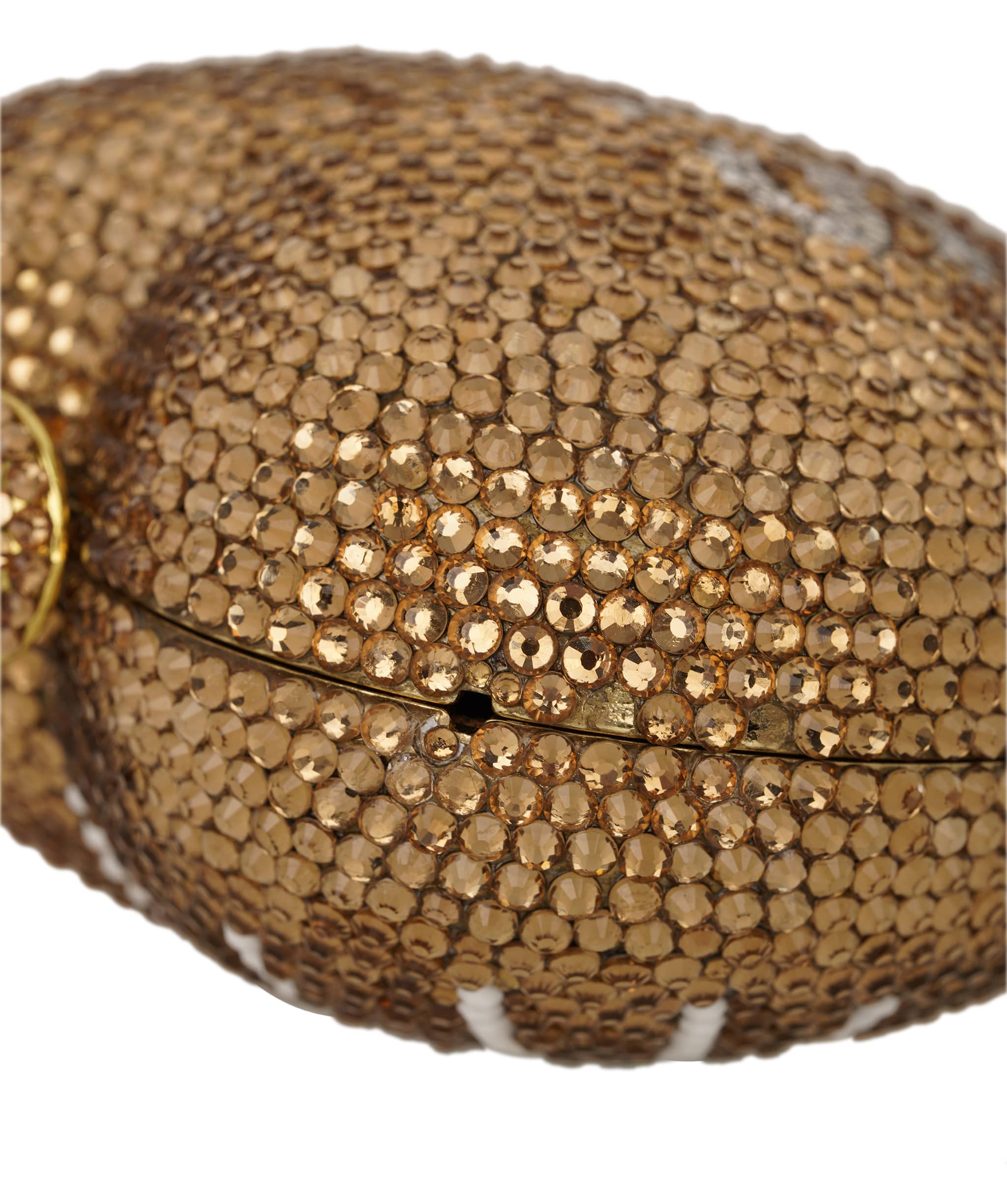 Ruya Customisable RÜYA Heart Shape bag with a gold crystal finish and silver personalised lettering AKC0730
