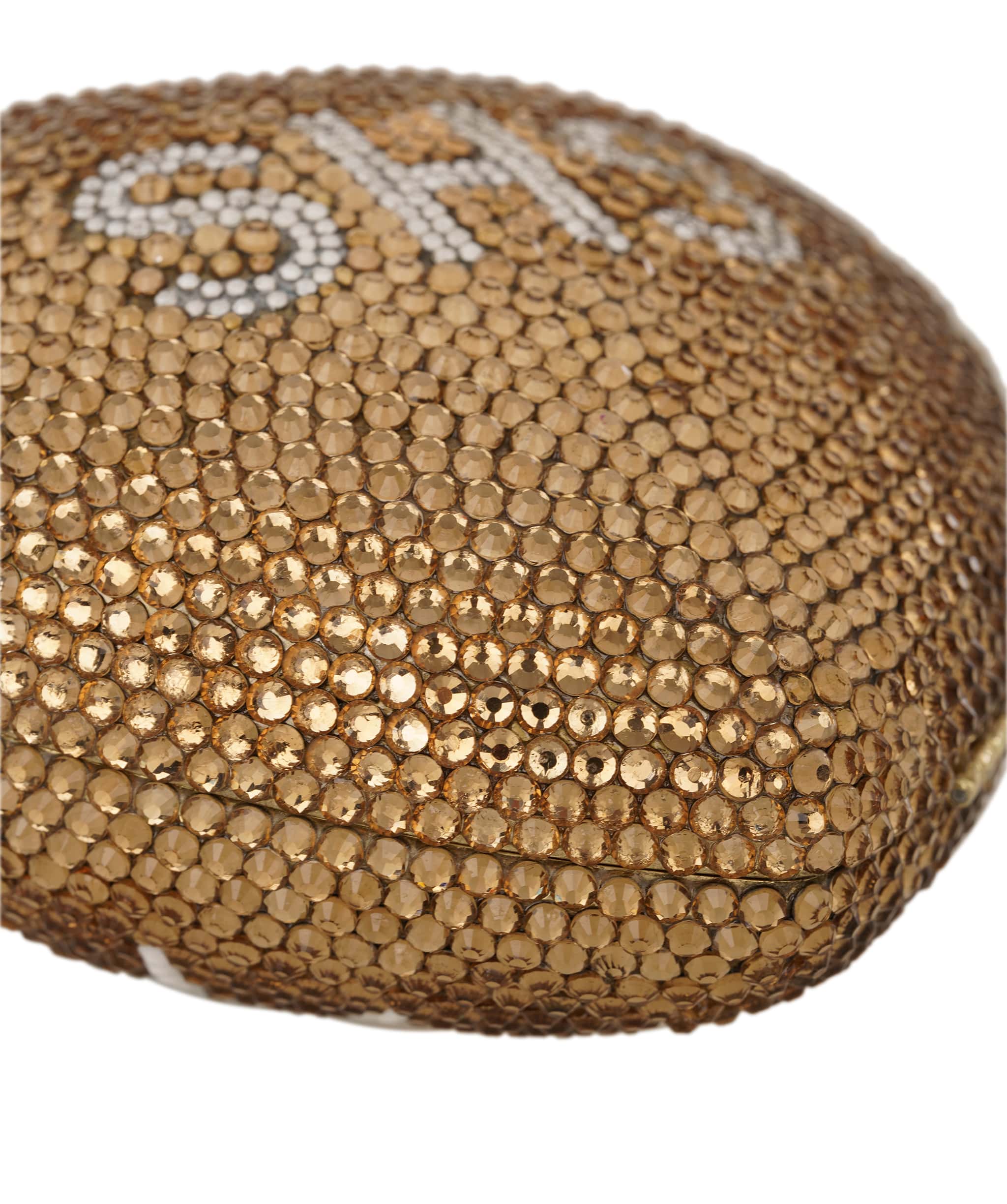 Ruya Customisable RÜYA Heart Shape bag with a gold crystal finish and silver personalised lettering AKC0730