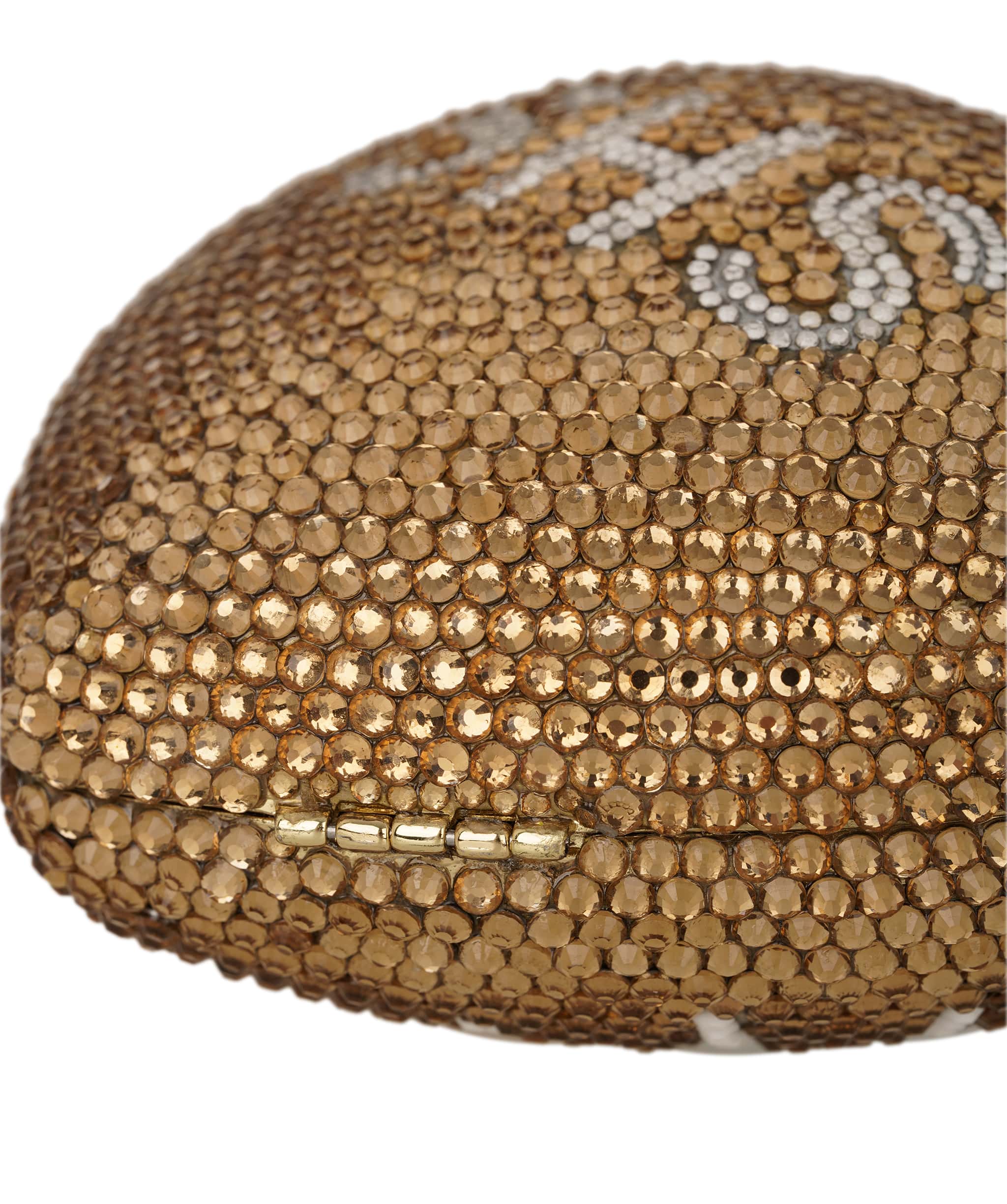 Ruya Customisable RÜYA Heart Shape bag with a gold crystal finish and silver personalised lettering AKC0730